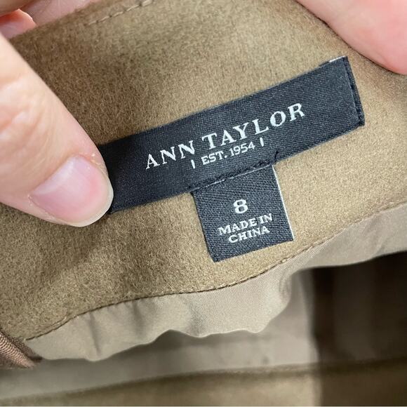 Ann Taylor Brown Wool Blend A Line Mini Skirt Dark Academia Womens 8 Preppy - Picture 6 of 8